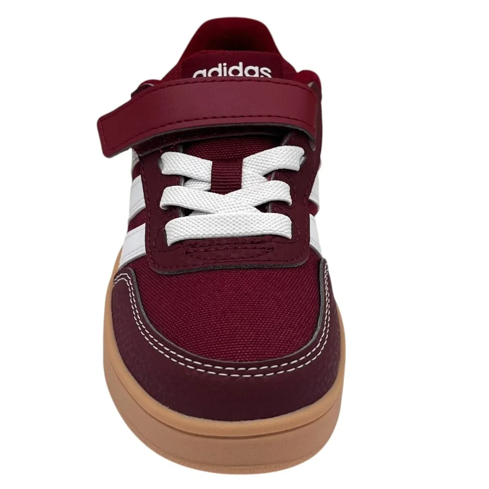 Adidas Little Boys Breakbase C Slip-on Shoes Size 13 Collegiate Burgundy White